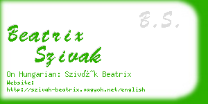 beatrix szivak business card